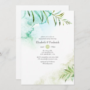Invitation Watercolor Green Engagement Party