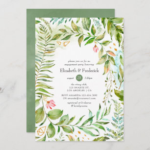 Invitation Watercolor Green Engagement Party