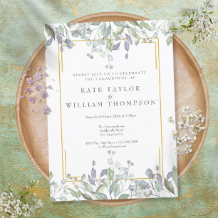 Invitation Watercolor Green Engagement Party