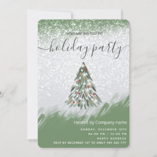 Invitation Watercolor hiver pin entreprise de vacances