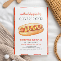 Watercolor Hot Dog 1er anniversaire