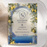 Invitation Watercolor Lemon Branch Mariage italien<br><div class="desc">Elégant faire-part de mariage de la côte amalfitaine avec des citrons aquarelles, une végétation luxuriante et une vue romantique sur la mer. Idéal pour un mariage italien, une célébration méditerranéenne ou une cérémonie d'été dans le jardin. Entièrement personnalisable avec vos noms, date et détails de l'événement pour un look intemporel...</div>