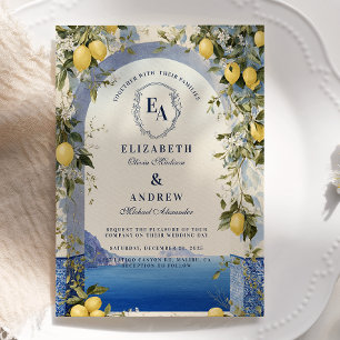 Invitation Watercolor Lemon Branch Mariage italien