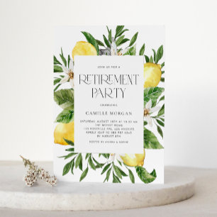 Invitation Watercolor Lemon Frame Botanical Retraite Party