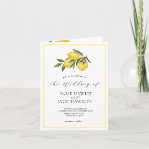 Invitation Watercolor Lemon Garden Avec Mariage Photo