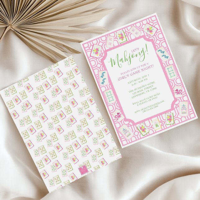 Invitation Watercolor Mahjong Tiles Party (Créateur téléchargé)