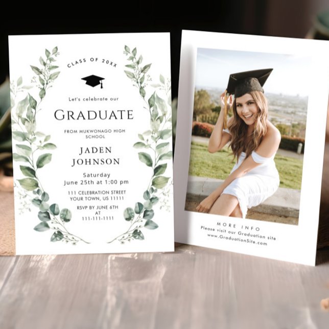 Invitation Watercolor Meadow Fleur sauvage Boho Graduation Pa (Créateur téléchargé)