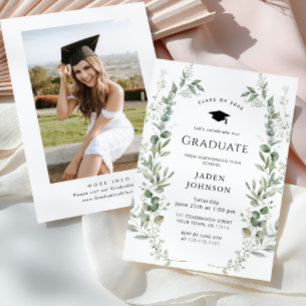 Invitation Watercolor Meadow Fleur sauvage Boho Graduation Pa