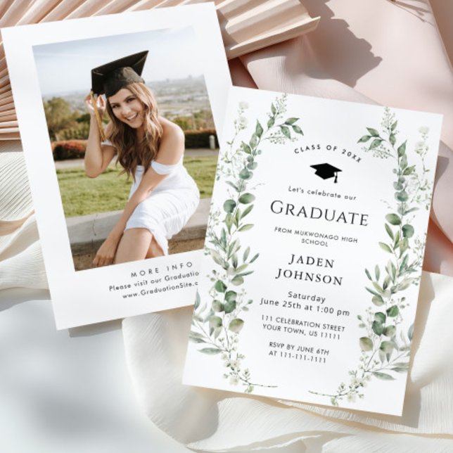 Invitation Watercolor Meadow Fleur sauvage Boho Graduation Pa (Créateur téléchargé)