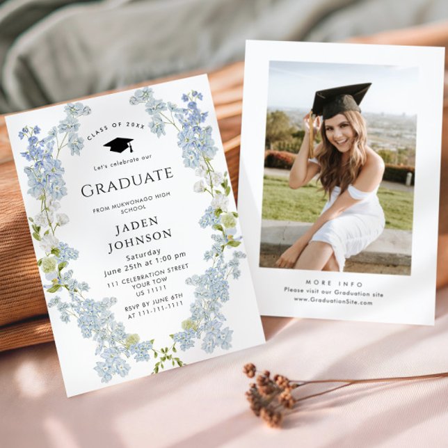 Invitation Watercolor Meadow Fleur sauvage Boho Graduation Pa (Créateur téléchargé)