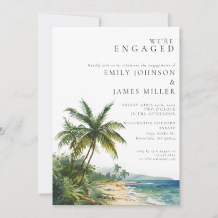 Invitation Watercolor moderne Tropical Beach Engagement Party