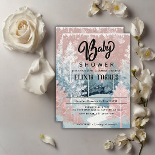 Invitation Watercolor moderne Winter Wonderland Baby shower
