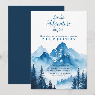 Invitation Watercolor Mountain Adventure Retraite Party
