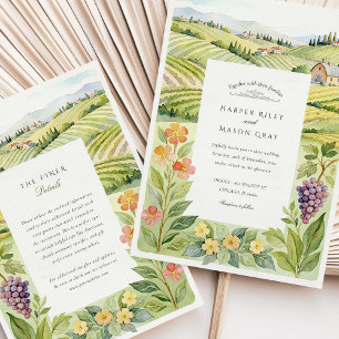 Invitation Watercolor Napa Valley Vineyard Mariage