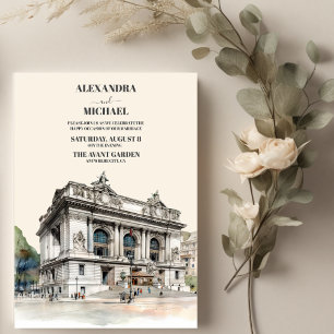 Invitation Watercolor New York Destination Wedding