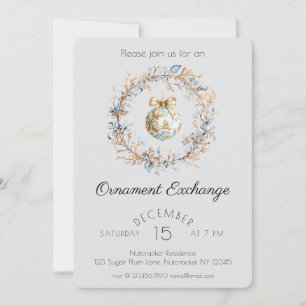 Invitation Watercolor Nutcracker Orament Exchange Party