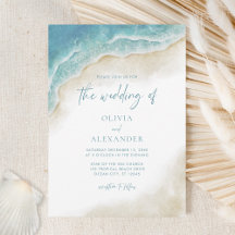Watercolor Ocean Beach Mariage