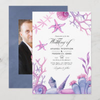 Watercolor Ocean Life Mariage nautique Photo Invit