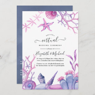 Invitation Watercolor Ocean Life Online Mariage virtuel