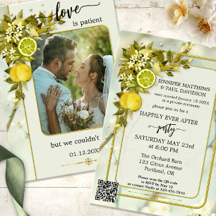 Invitation Watercolor Orchard Photo Mariage Réception uniquem