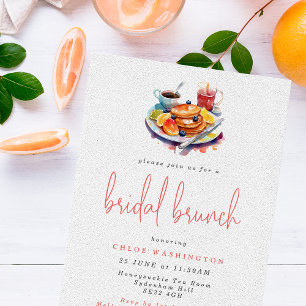 Invitation Watercolor Pancakes Bridal Brunch