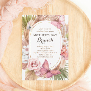 Invitation Watercolor Papillon Floral Mothers Day Brunch