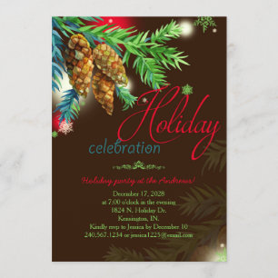 Invitation Watercolor Pine Cones Fête