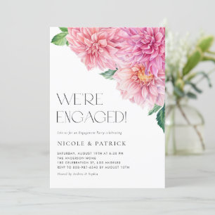 Invitation Watercolor Pink Dahlia Floral