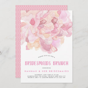 Invitation Watercolor Pink Peony Bridesmaids Brunch Invitatio