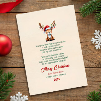 Invitation Watercolor Reindeer Christmas Greeting Card