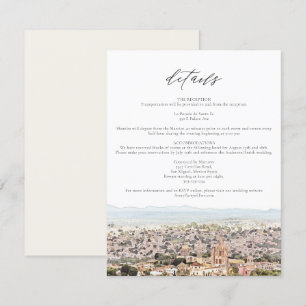 Invitation Watercolor San Miguel Skyline Mexique Détails Cart