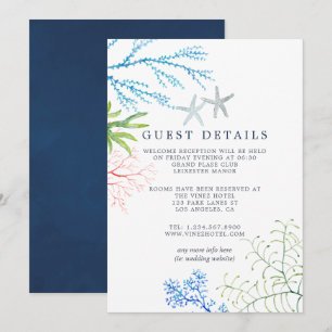 Invitation Watercolor Seaweed Beach Wedding Détails de l'invi