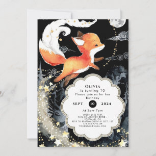 Invitation Watercolor Simple Fox Anniversaire