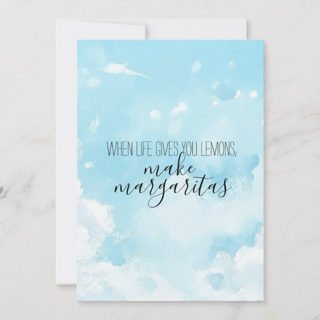 Invitation Watercolor Sky Thank You Card (Devant)