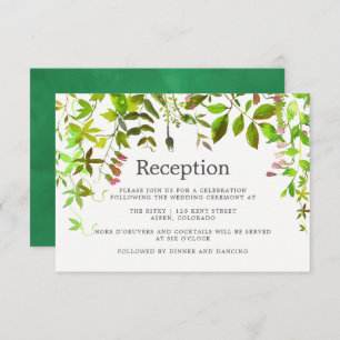 Invitation Watercolor Spring Foliage Réception de mariage