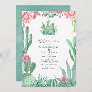 Invitation Watercolor Succulents Mariage