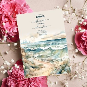 Invitation Watercolor Summer Ocean Beach Mariage