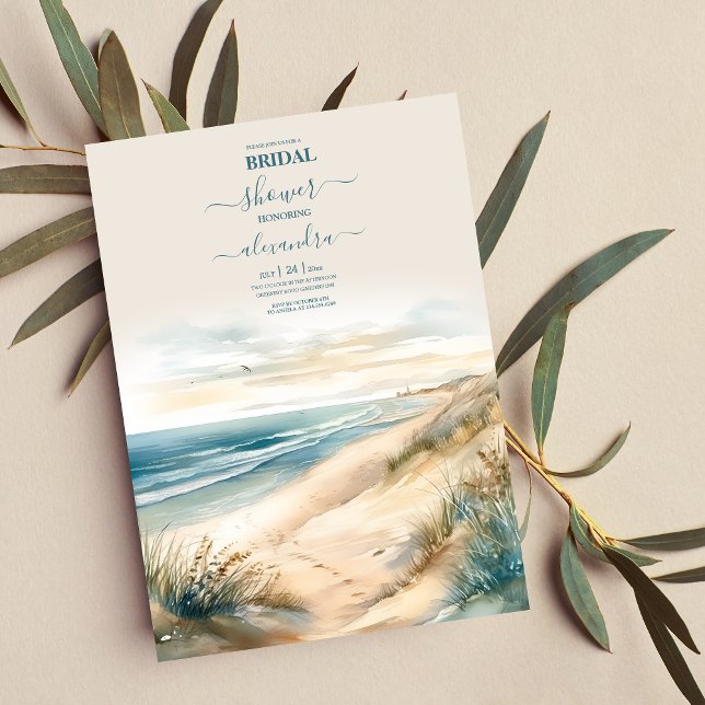 Invitation Watercolor Summer Ocean Beach Mariage (Créateur téléchargé)