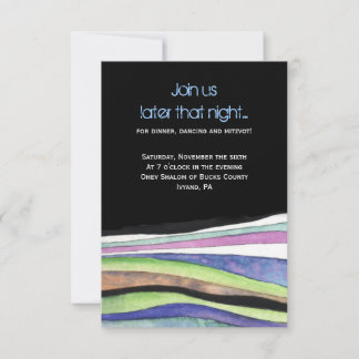 Invitation WATERCOLOR SUNSET Bat Bar Mitzvah Party Card