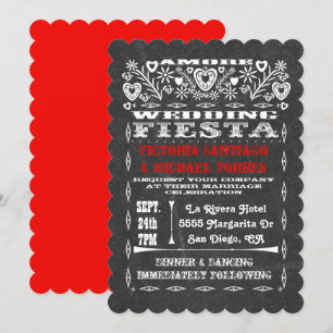 Invitation Watercolor Sunset Mariage mexicain Papel Picado