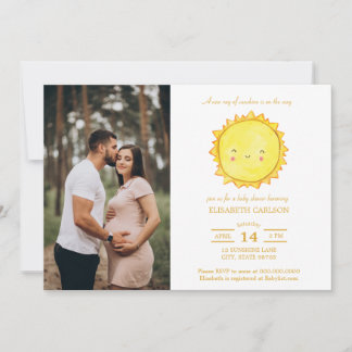 Invitation Watercolor Sunshine Baby shower Photo télécharger
