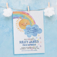 Watercolor Sunshine et Rainbow Birthday