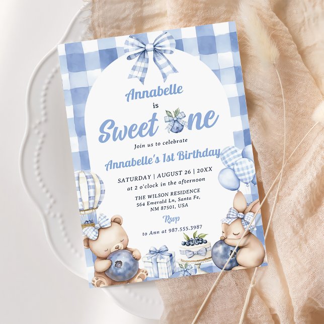 Invitation Watercolor Sweet One 1st Birthday Party (Créateur téléchargé)