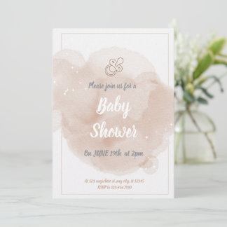 Invitation Watercolor Teddy Bear Hot Air Balloon Baby Shower