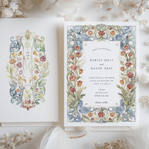 Invitation Watercolor Tulip Art Nouveau Mariage