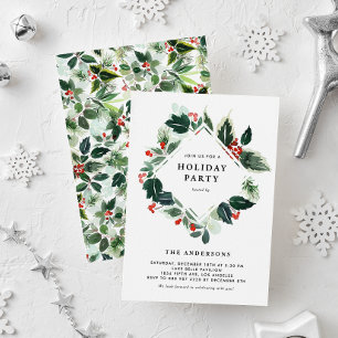 Invitation Watercolor Variée Winterberry Holiday Party