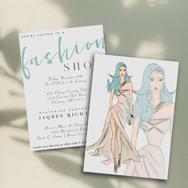 Invitation Watercolor Vogue Couture Mode Show (Créateur téléchargé)