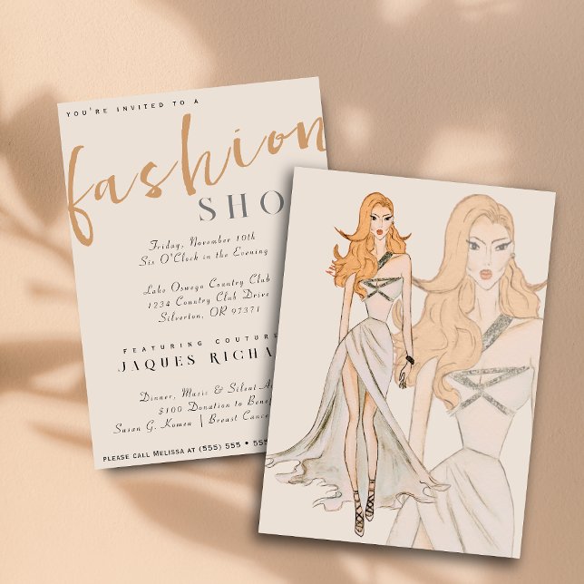 Invitation Watercolor Vogue Couture Mode Show (Créateur téléchargé)