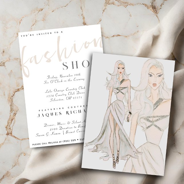 Invitation Watercolor Vogue Couture Mode Show (Créateur téléchargé)