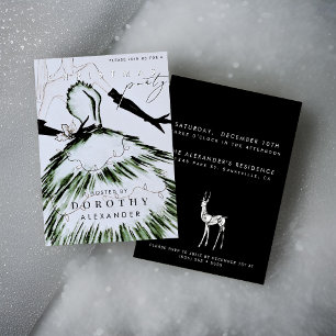 Invitation Watercolor Vogue Mode Modèle Noël